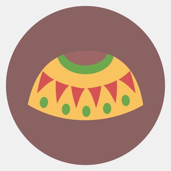 Icon Mexican poncho. Day of the dead celebration elements. Icons in color mate style. Good for prints, posters, logo, party decoration, greeting card, etc. vector