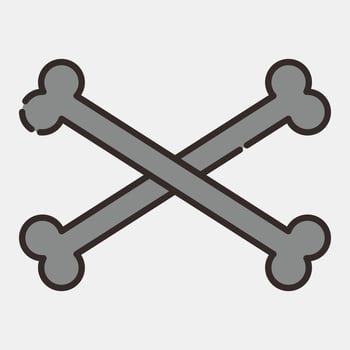 Icon crossbones. Day of the dead celebration elements. Icons in filled line style. Good for prints, posters, logo, party decoration, greeting card, etc. vector