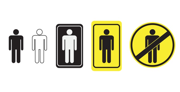 five male icons simple vector illustration eps 10
