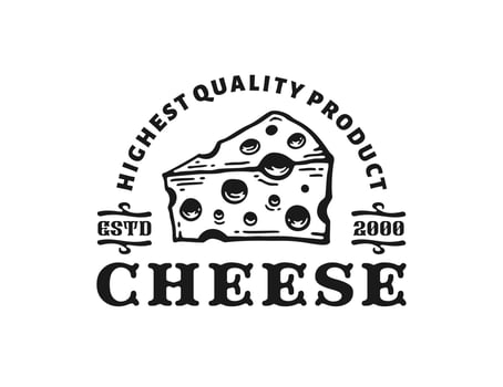 Logo illustration of cheese in vintage design vector