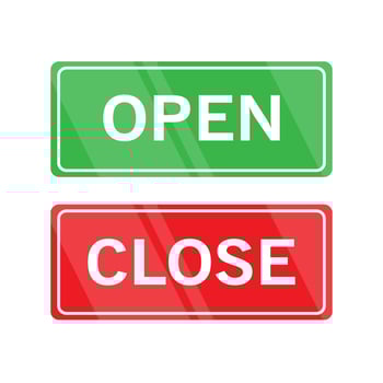 open close template design vector illustration