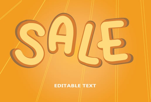bold 3D font effect stratified orange color vector
