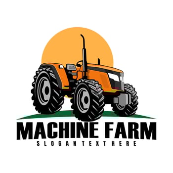 machine farm logo icon design vector