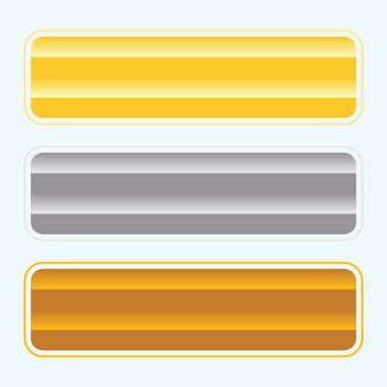 Gold silver and bronze button set vector