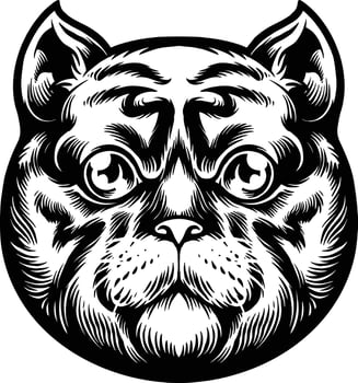 Cute Cat Outline Clipart vector