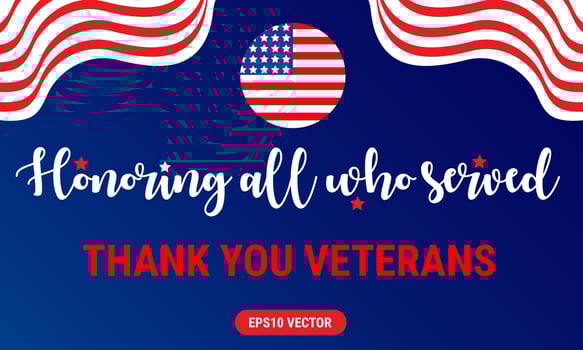 Veterans Day. Respect all those on duty. National American holiday event. November 11. Eps10 Vector