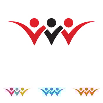 People team Community group logo, network and social icon vector