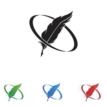 feather law logo template-vector vector