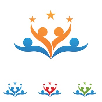 People team Community group logo, network and social icon vector