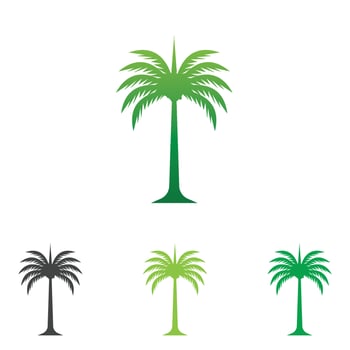 Palm tree summer logo template vector