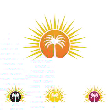 Palm tree summer logo template vector