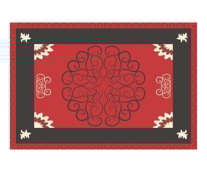 persian carpet in red tones vector