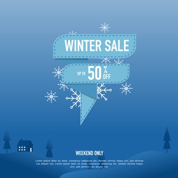 Winter sale banner template design, vector illustration design for advertisements, banners, flyers and flyers