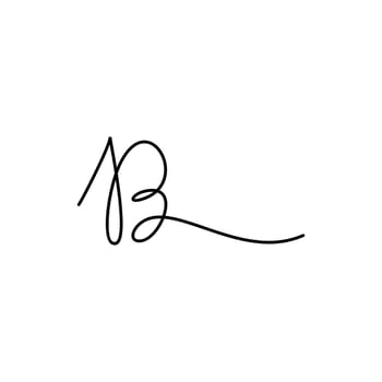 line art letter b logo design vector