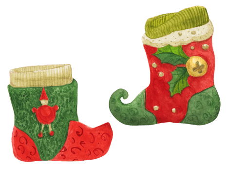 Christmas stockings, watercolor illustration png