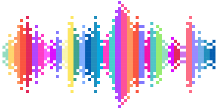 Colorful sound wave png