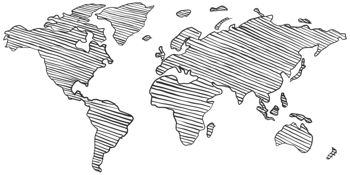 Scribble sketch of World map png