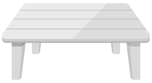 Blank white plastic table png