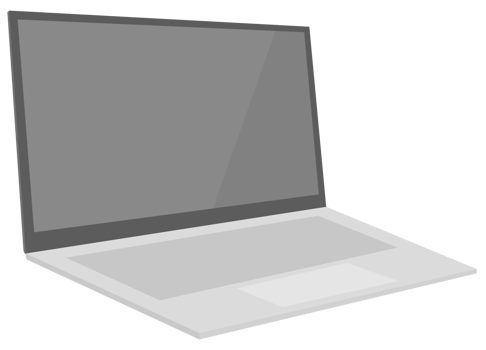 White laptop in flat design png