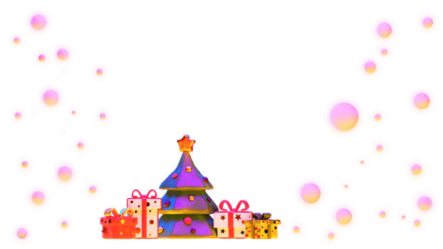 Christmas tree with gifts under falling snow png