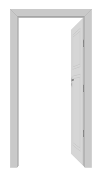 white door frame open png