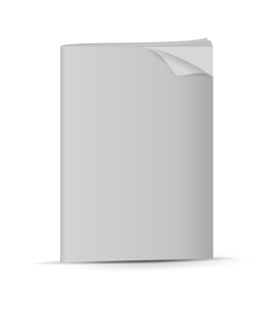 Blank book cover over png