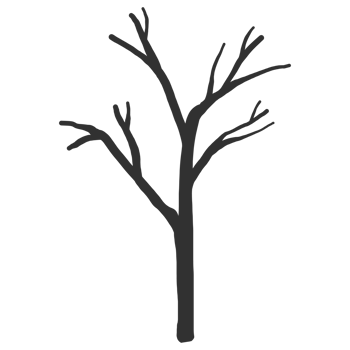 Hand drawn naked tree silhouette png