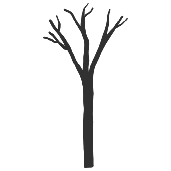 Hand drawn naked tree silhouette png