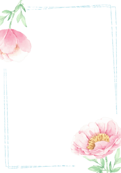 pink rose and peony flower bouquet wreath with frame png