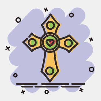 Icon cross. Day of the dead celebration elements. Icons in comic style. Good for prints, posters, logo, party decoration, greeting card, etc. vector