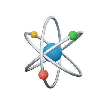 3d rendering atom isolated useful for education, learning, knowledge, school and class design png