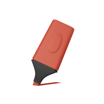 3d rendering highlighter isolated useful for education, learning, knowledge, school and class design png