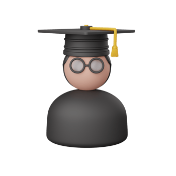 3d rendering graduate student isolated useful for education, learning, knowledge, school and class png