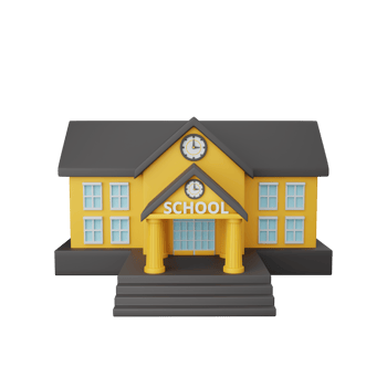 3d rendering school building isolated useful for education, learning, knowledge, school and class png