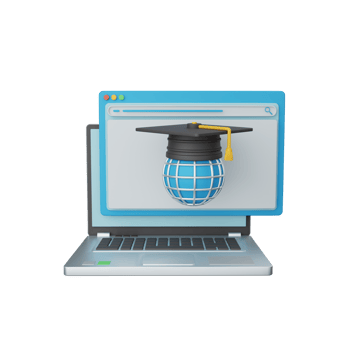 3d rendering online learning isolated useful for education, technology, knowledge, school and class png