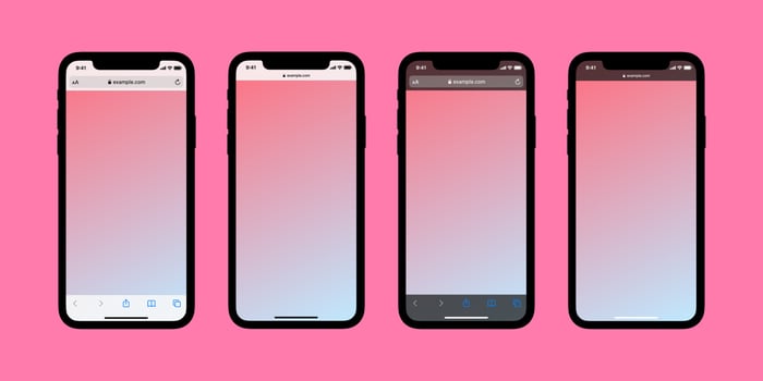 Safari mobile browser states on android device. Mobile browser templates, screens, mockups. vector