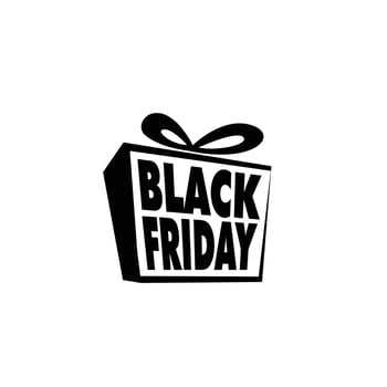 Gift Box Black Friday Sale Typography Design For Template, Greeting card, poster, banner, badge, cover, booklet, print, flyer vector