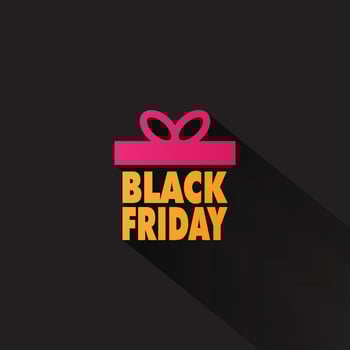 Gift Box Black Friday Sale Typography Design For Template, Greeting card, poster, banner, badge, cover, booklet, print, flyer vector