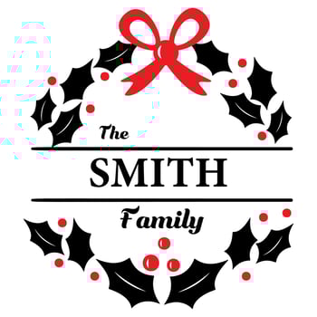 Christmas family monogram. Vector