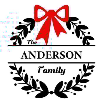 Christmas family monogram. Vector