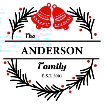 Christmas family monogram. Vector