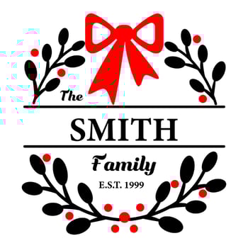 Christmas family monogram. Vector