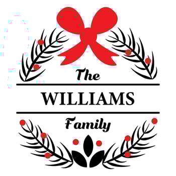 Christmas family monogram. Vector