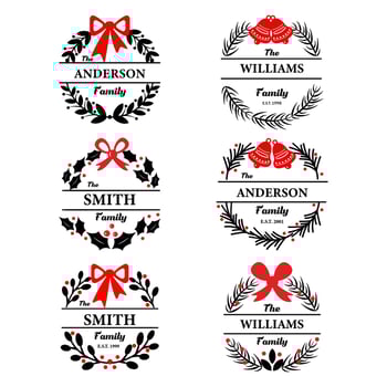 Cristmas monogram vector set.