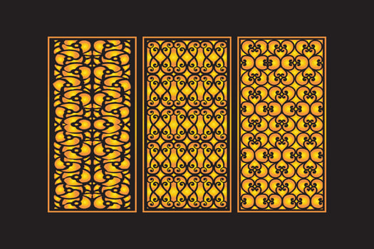 Islamic Decorative Laser Cut Panels Template with Abstract geometric Floral Laser vector