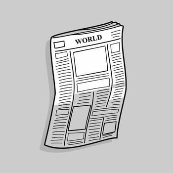 Isolated newspaper illustration. Cartoon newspaper vector. Vector stock illustration.