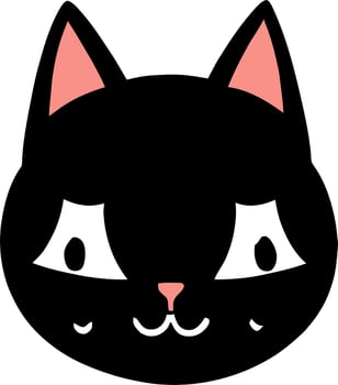 Black Cat Face Illustration vector