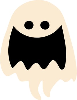 Wide Smiling Spooky Ghost vector