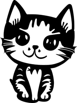 Cute Smiling Kitten Illustration vector
