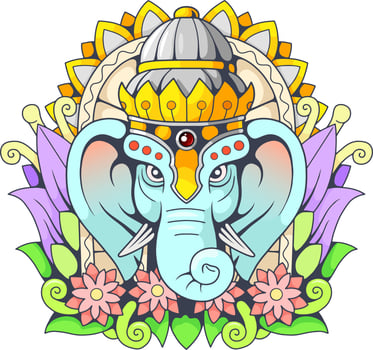 indian elephant god ganesha vector